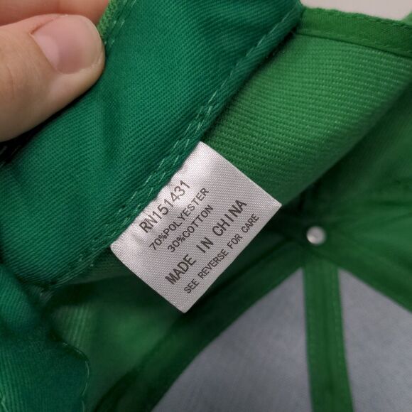 Monogram Strapback Hat Green One Size Adjustable Embroidered 6 Panel - Picture 8 of 8